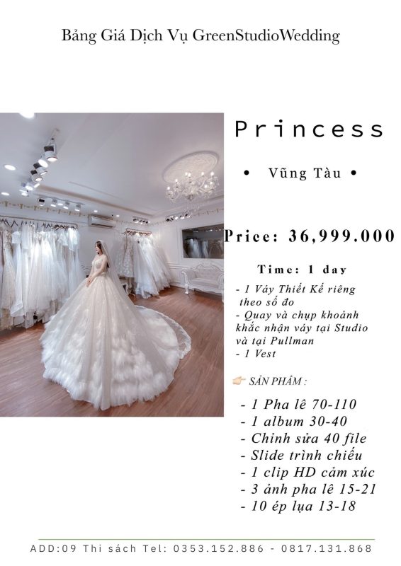 váy cưới thiết kế riêng Green studio Wedding 