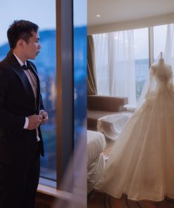 Cô dâu bắt đầu hành trình may thuê nước đầu váy cưới tại Green Studio.