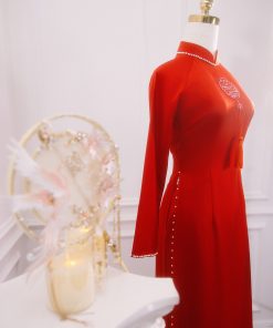 áo dài ăn hỏi Green studio wedding