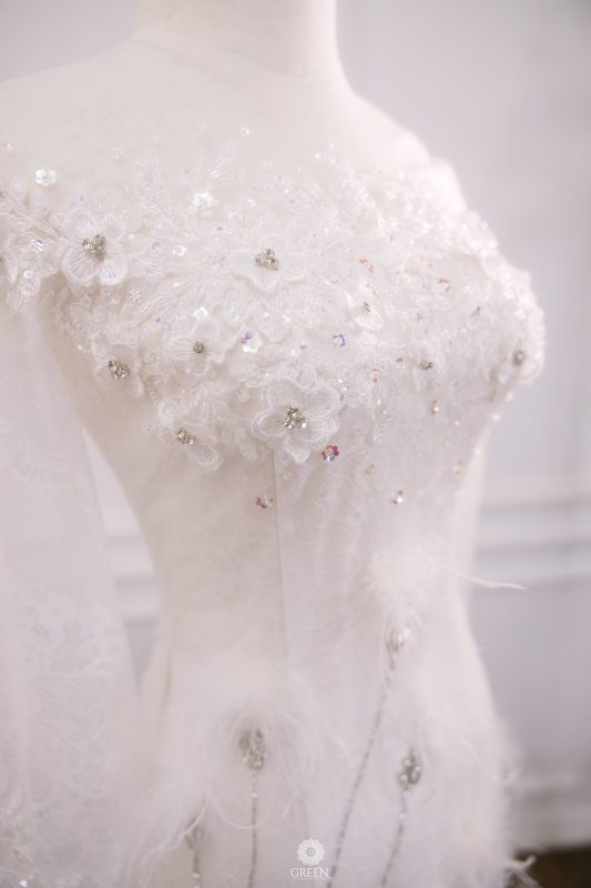 áo dài cưới cặp Green studio wedding