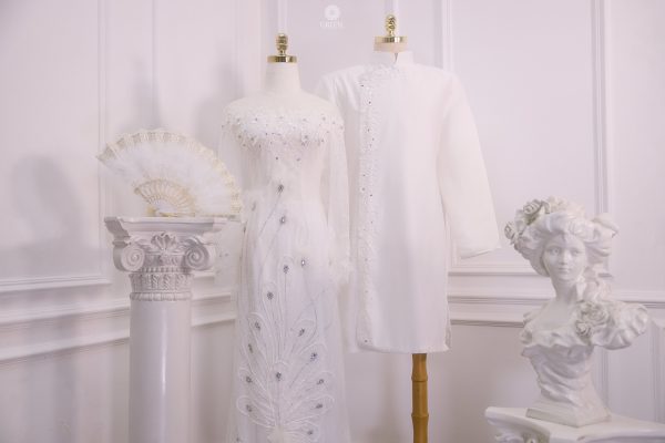 áo dài cưới cặp Green studio wedding