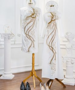 áo dài cưới thêu phượng