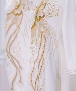 áo dài cưới thêu phượng