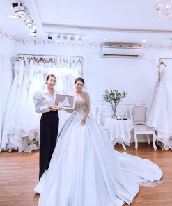 Dịch vụ may thuê váy cưới theo số đo cùng NTK tại Green Studio