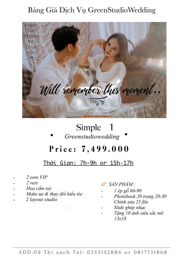 gói chụp ảnh cưới studio