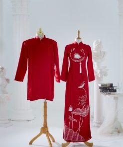 áo dài cưới hoa sen