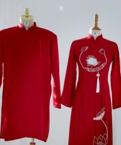 áo dài cưới hoa sen