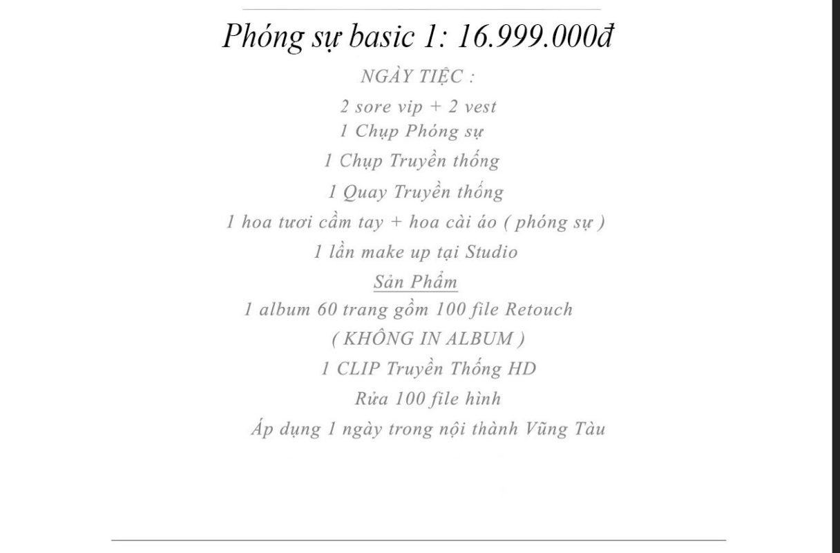 gói chụp ảnh ngày cưới Vũng Tàu Green studio Wedding 