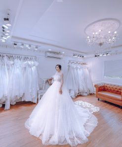 váy cưới lấp lánh Green studio wedding