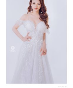 váy cưới ren chữ A