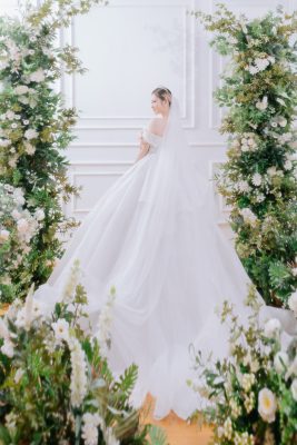 váy cưới trễ vai công chúa Green studio Wedding