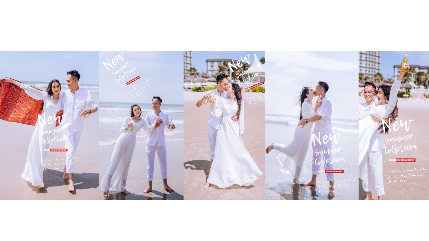 Concept chụp ảnh cưới bãi biển năng động cùng Green Studio tại Bãi Sau Vũng Tàu