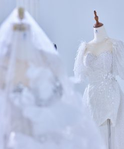 váy cưới ngắn lấp lánh Green studio wedding