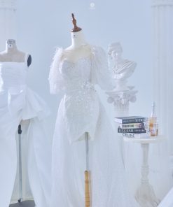 Váy Cưới Ngắn Lấp Lánh 'Nữ Hoàng Ánh Sao' | Thiết Kế 2 Trong 1 Độc Đáo 13 váy cưới ngắn lấp lánh Green studio wedding