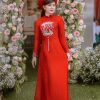 áo dài ăn hỏi màu đỏ